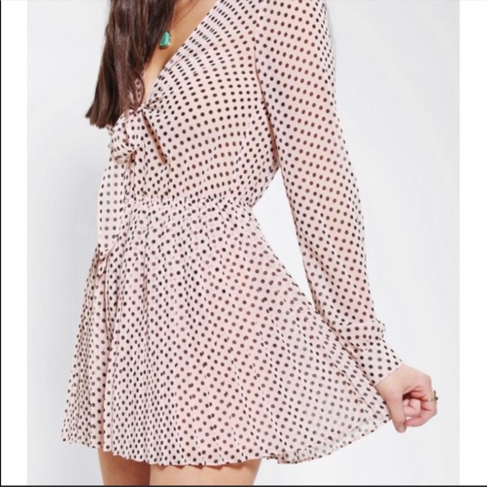 Pleated Polka dot Romper